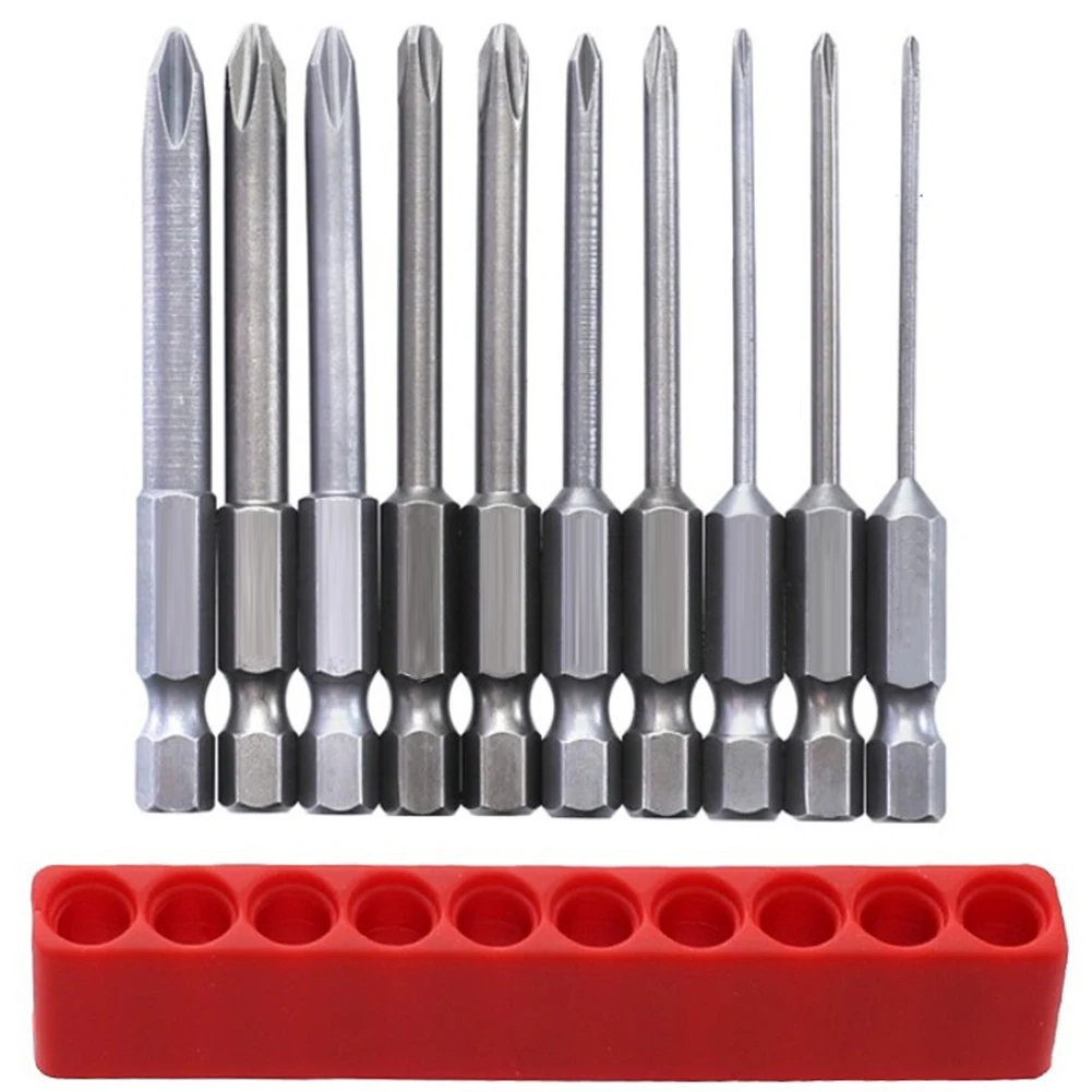 10Pcs 65mm Magnetic 1/4inch Hex Electric Cross Screwdriver Bits PH00 PH0 PH1 PH2 Hex Shank Magnetic Cross Screw Head