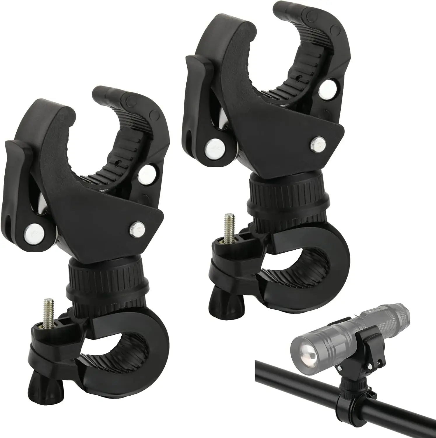 

Universal Bicycle Flashlight Mount 360° Rotation Adjustable Clamp for LED Headlight Holder Cycling