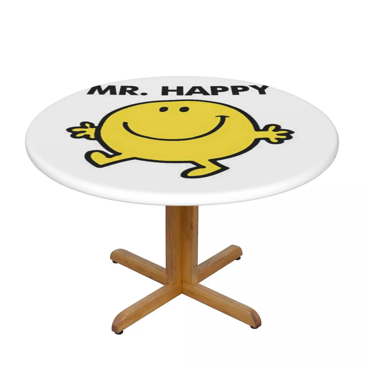 Mr. Men Cute Little Miss Popular Waterproof Round Tablecloth Oilproof Table Cloth for Kitchen Events Dining Table Cover