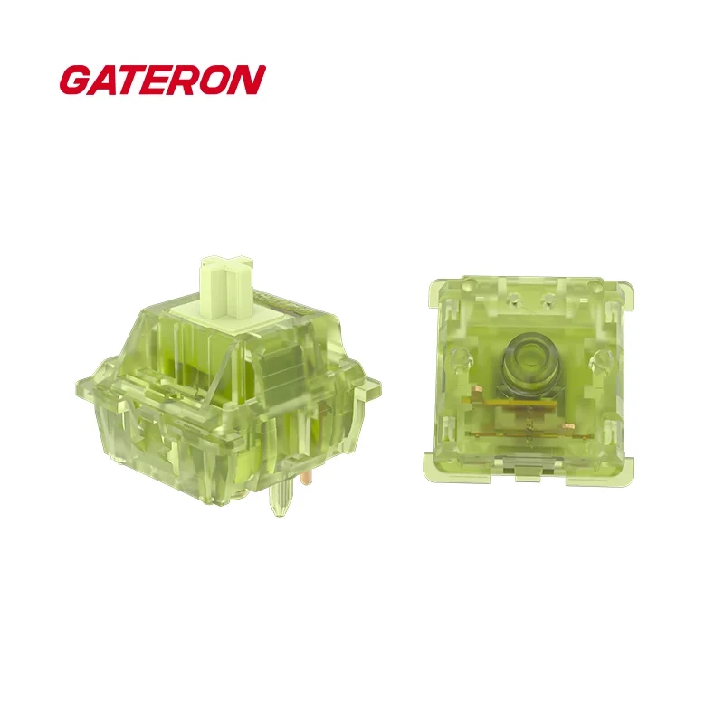 gateron interruptor linear com alto brilho pinos brilho no escuro carcaca superior verde translucida faca voce mesmo hotswap 55g 01