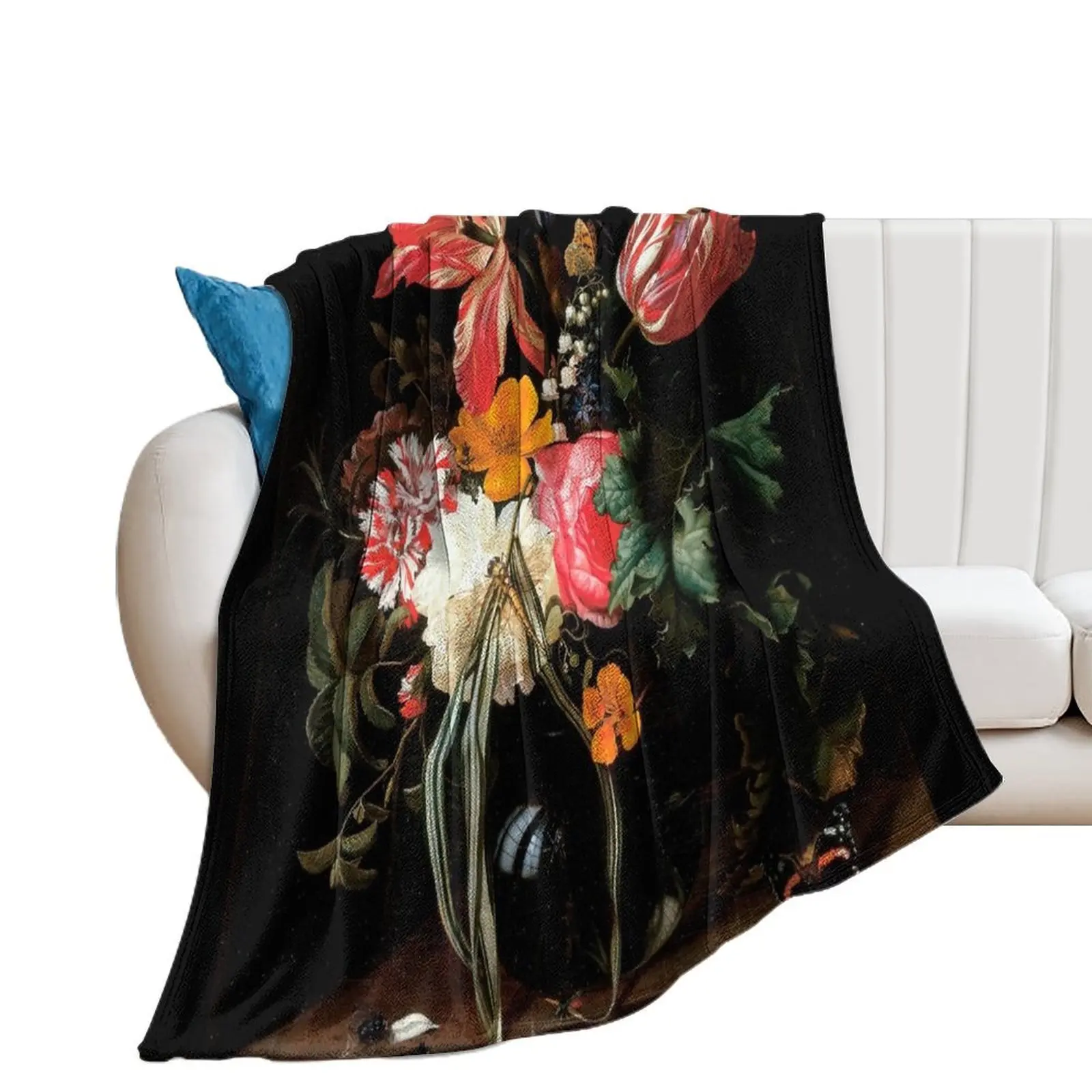 

Still Life Flowers by Maria van Oosterwijck Throw Blanket Nap heavy to sleep Blankets