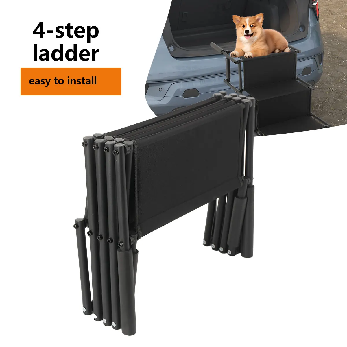 Zusammenklappbare Stufentreppe für Hunde und Welpen, tragbar, leicht, für Hunde, Treppen, Leiter, Rampe für LKWs