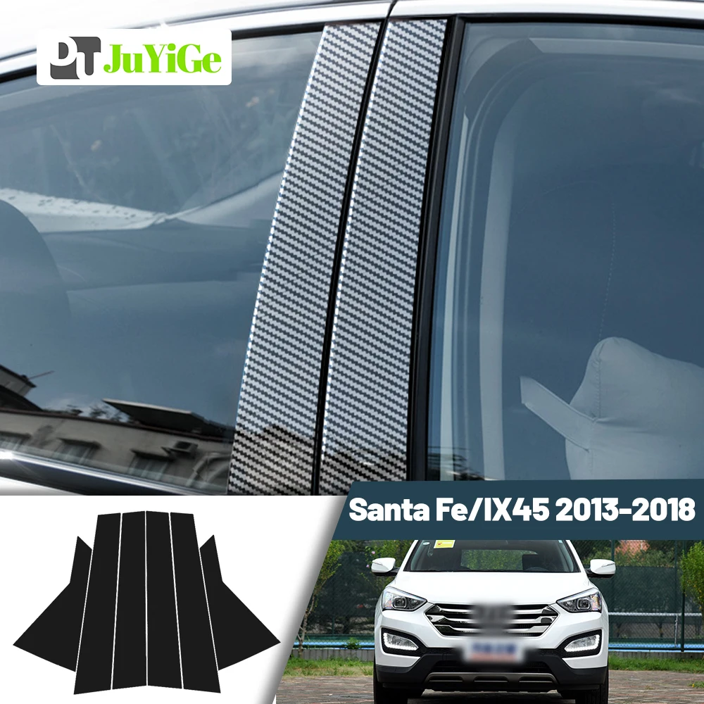 

Glossy Black Carbon Fiber Window Door Deal B C Pillar Post Cover Sticker For Hyundai Santa Fe IX45 2013-2018 2014 2015 2016