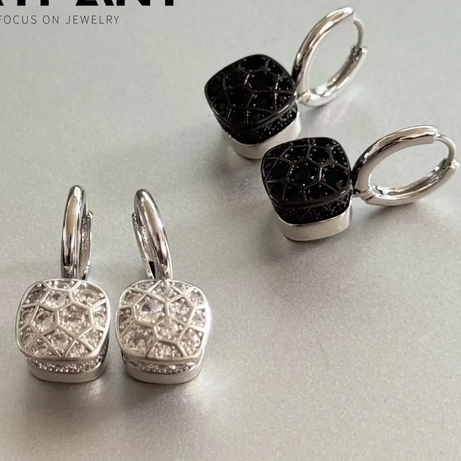 10.6mm Official Jewelry Classic Nudo Earrings For Women High Quality Crystal ピアス Square Drop Earrings Candy Holiday Gift image 2