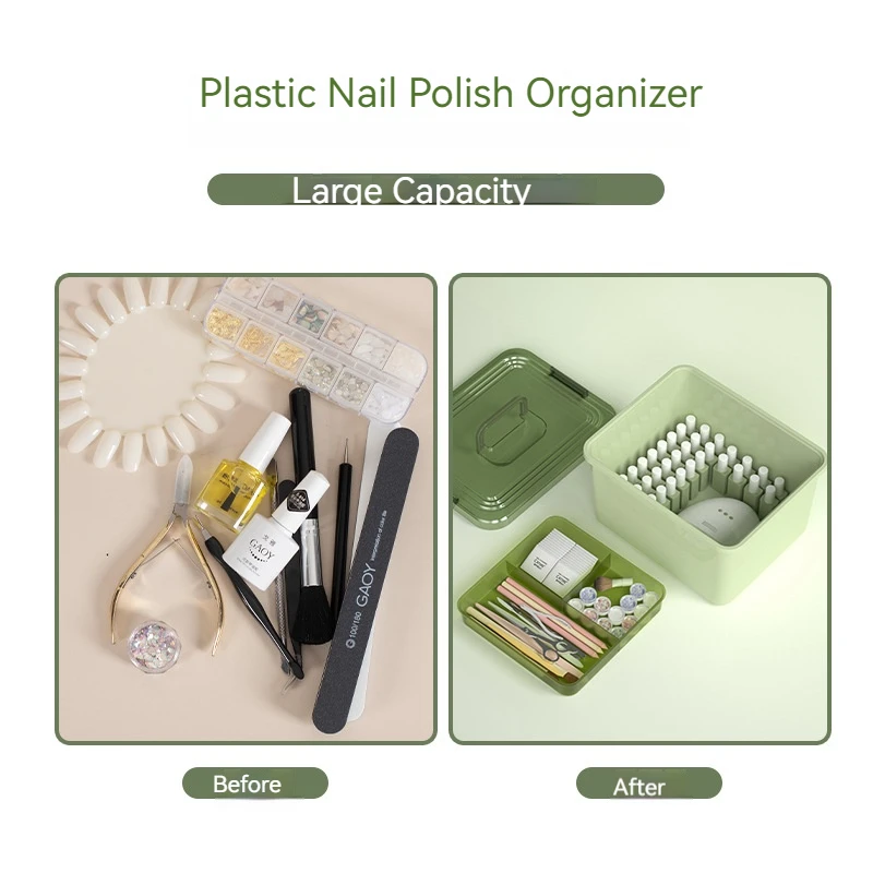 New Nail Tool Box 2 Layers Portable Large Capacity Dustproof Storage Box Nail Polish Plastic Organizer Manicure Accessories