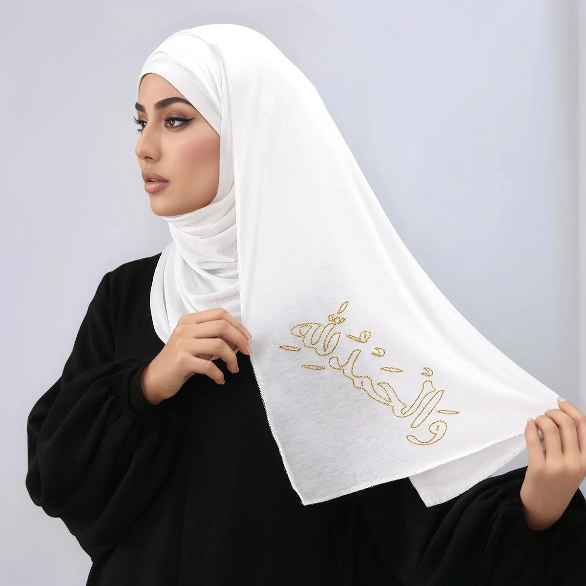 

Модный трикотаж, мгновенный хиджаб, хлопковая шаль, мусульманская однотонная повязка на голову с принтом на удачу, исламский платок, шарф, тюрбан, трубка 170*60 см