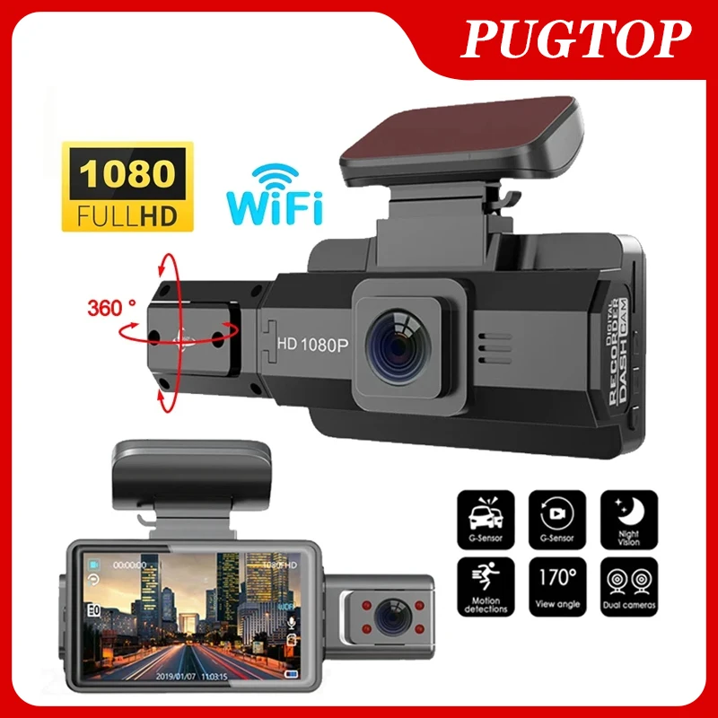 

3 Inch 1080P Dash Cam For Cars Front Inside Video Recorder Car WIFI Camera for Vehicle Night Vision Car DVR Black Box Assecories