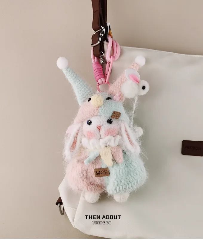 

Clever and cute clown Candy Bunny doll bag pendant luxury niche exquisite creative gift.