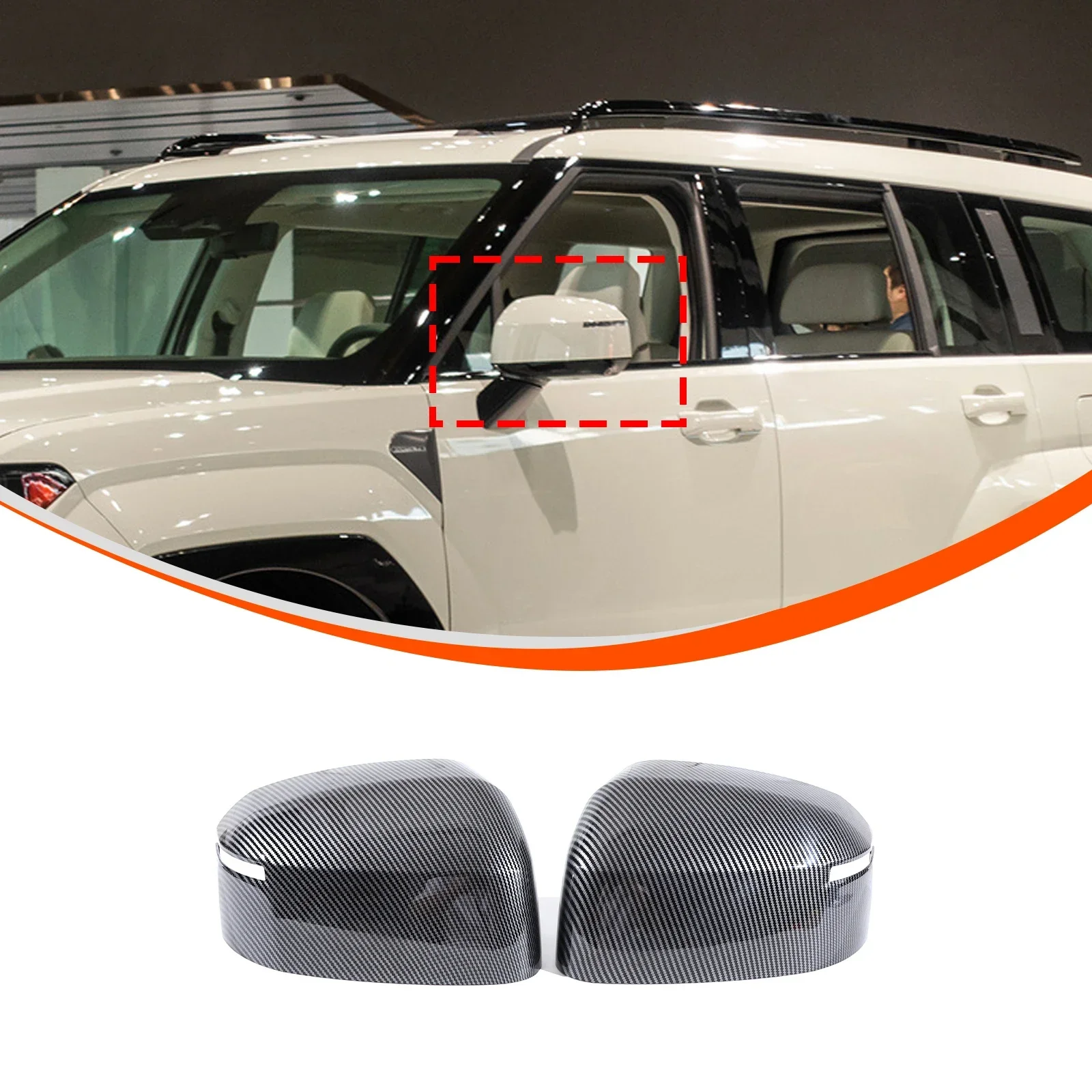 

For Hyundai Santa Fe MX5 2023-2024 ABS Carbon Fiber Car Styling Car Exterior Mirror Cover Sticker Car Exterior Accessories 2Pcs