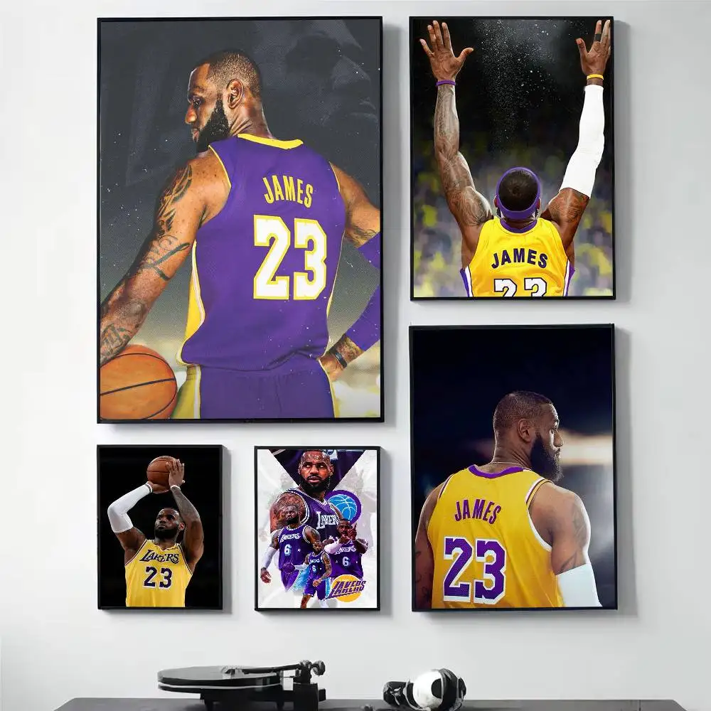 

Basketball L-Lebron James 23 Poster HD Quality Wall Art Retro Posters For Home Room Wall Decor Self Adhesive