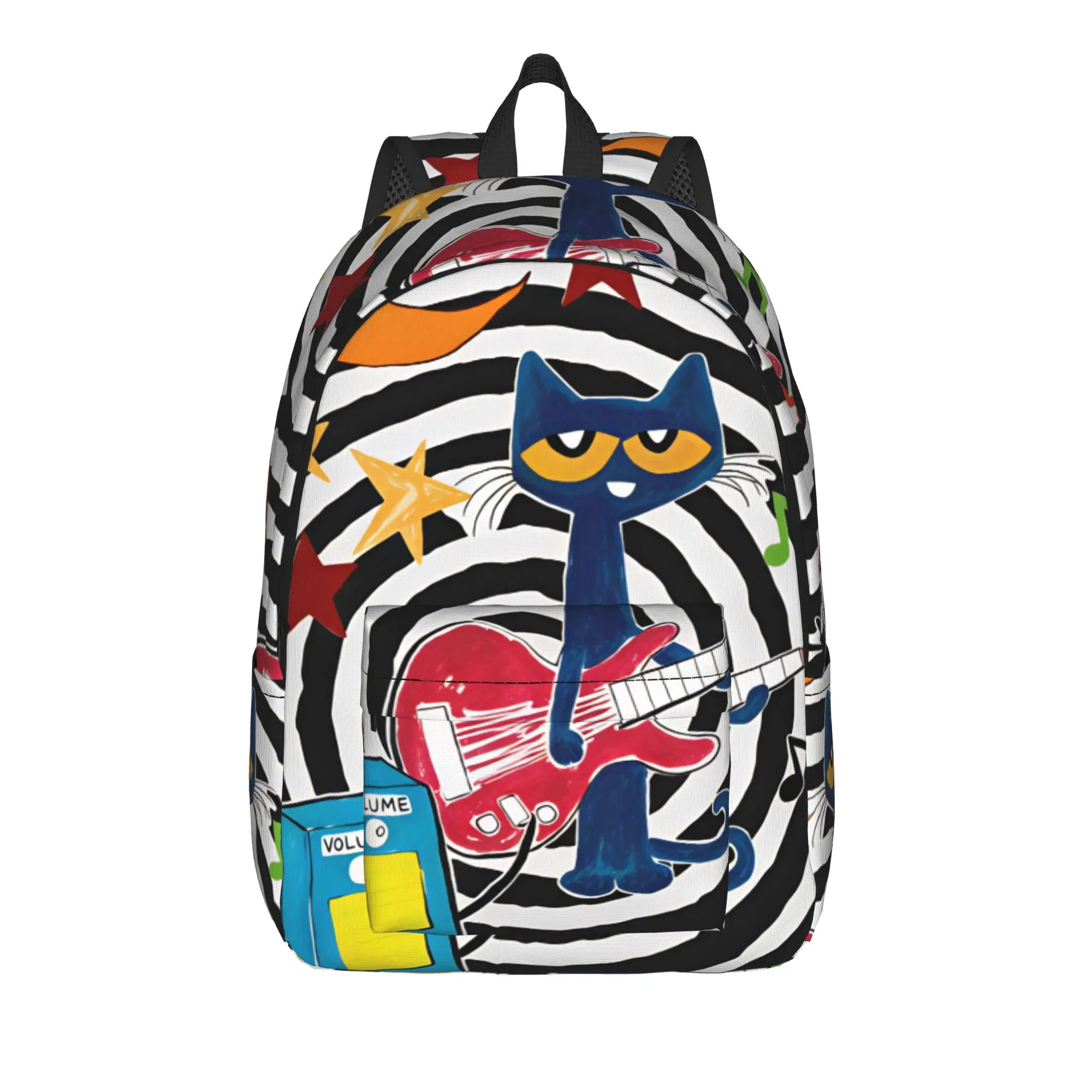 Pete the Cat I Love My White Shoes Backpack  Hiking Backpacks Female Stylish High School Bags Custom Soft Rucksack