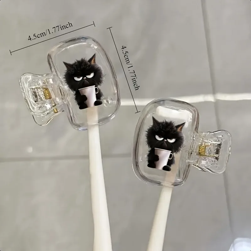 Black Cat Coffee Portable Toothbrush Cover Holder Health Germproof Toothbrushes Protector Travel Hiking Camping Brush Cap Case