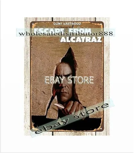 1979 movie poster Escape From Alcatraz Clint Eastwood metal tin sign wall art