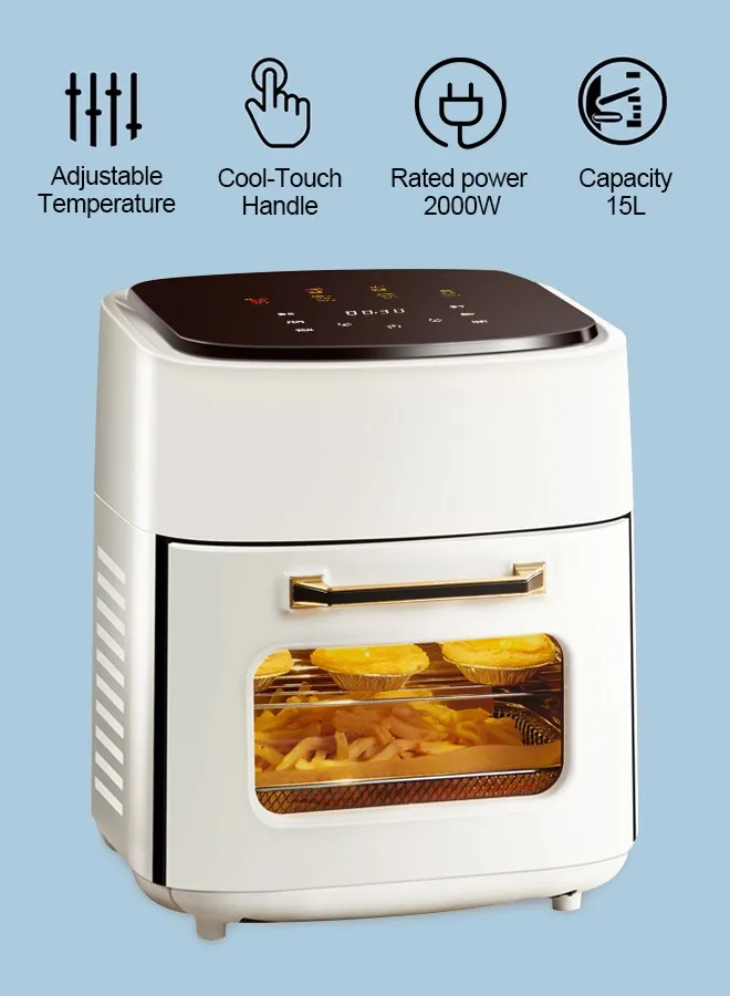 Air Fryer Oven Convection & Rotisserie Dehydrator Led One Touch Screen With 9 Presets 15 L 1400 W