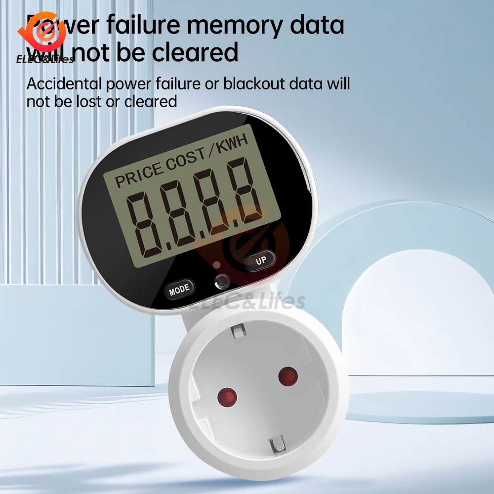 AC230V 16A 3680 Вт поворотный ЖК-цифровой счетчик энергии измеритель мощности вольтметр прибор контроля мощности интеллектуальное гнездо для выставления счетов