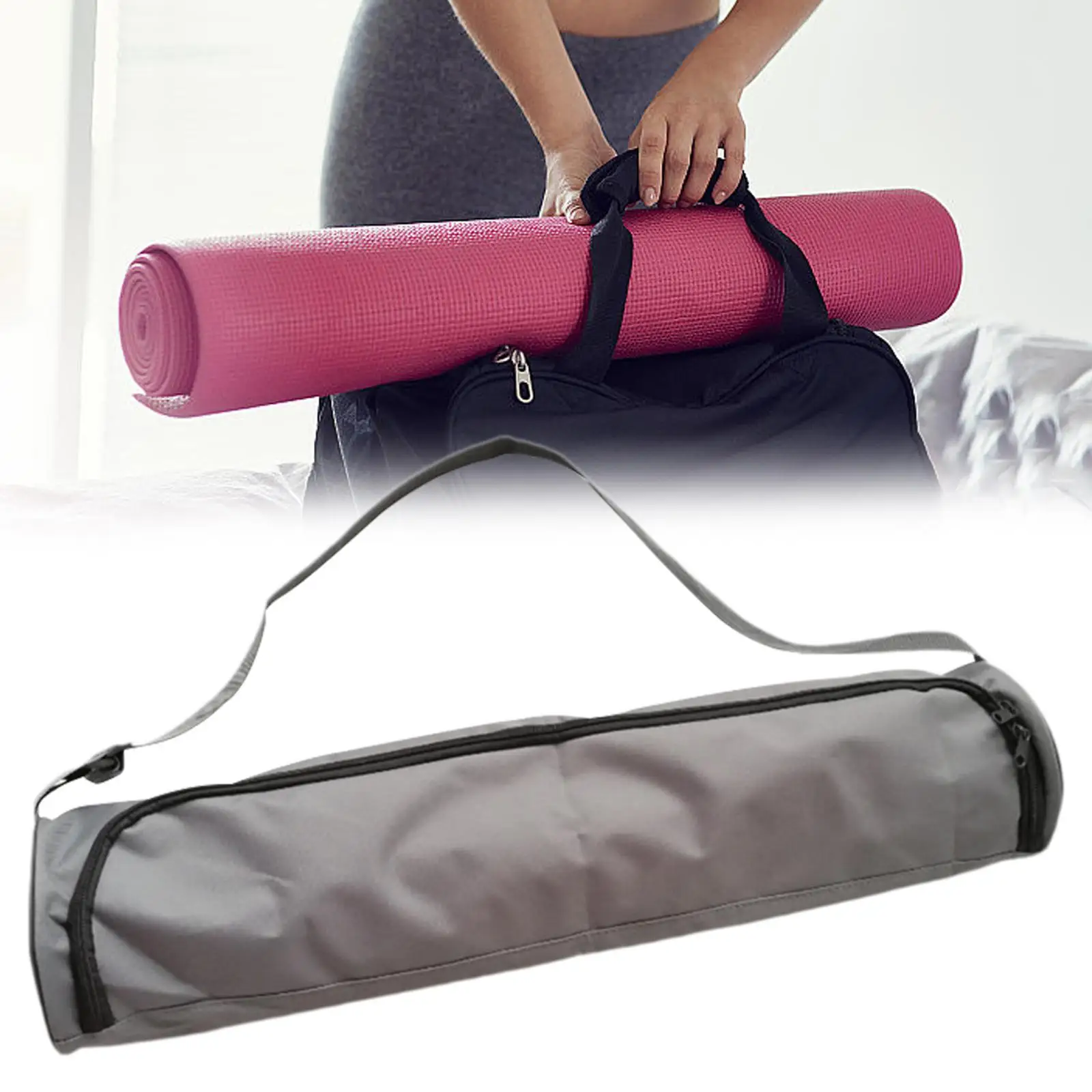 Yoga Mat Bag Crossbody Shoulder Bag Zippered Fashion Practical Carry Bag for