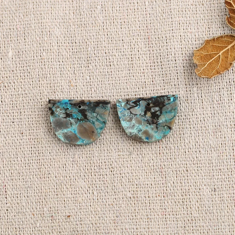 

B&F Chrysocolla Earring Beads, Handmade Natural stones beads, Polished Stones for jewelry Making Supplies