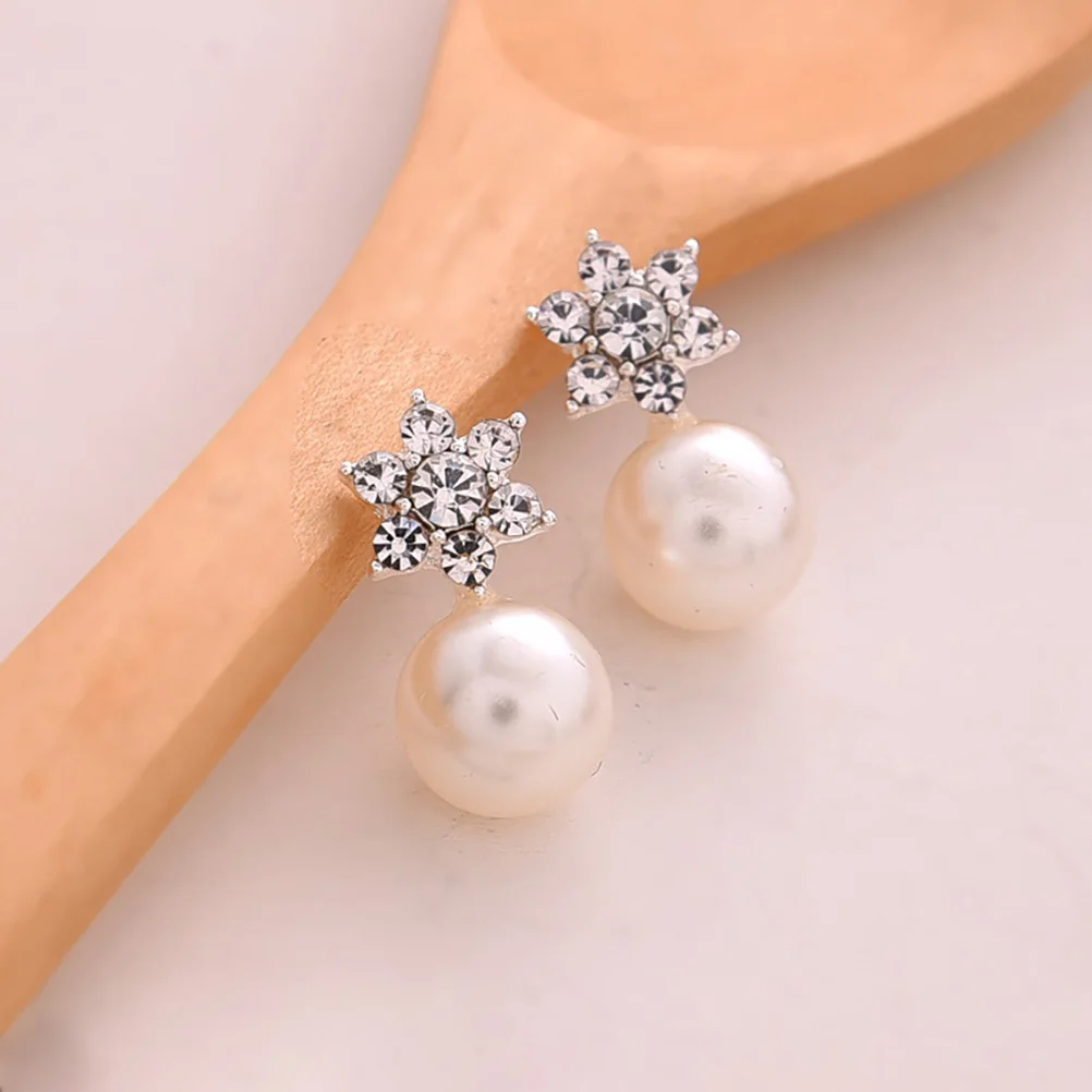 

Women Fashion Water Drill Earrings Crystal Flower Design Elegant Wedding Party Chic Jewelry for Daily Wear Women Earrings