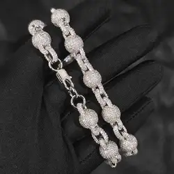 Hip Hop Jewelry 10.5MM Necklace Chain For Women Accessories Iced Out Chain Micro Pave Cz Jewelry Big Round Bead Choker