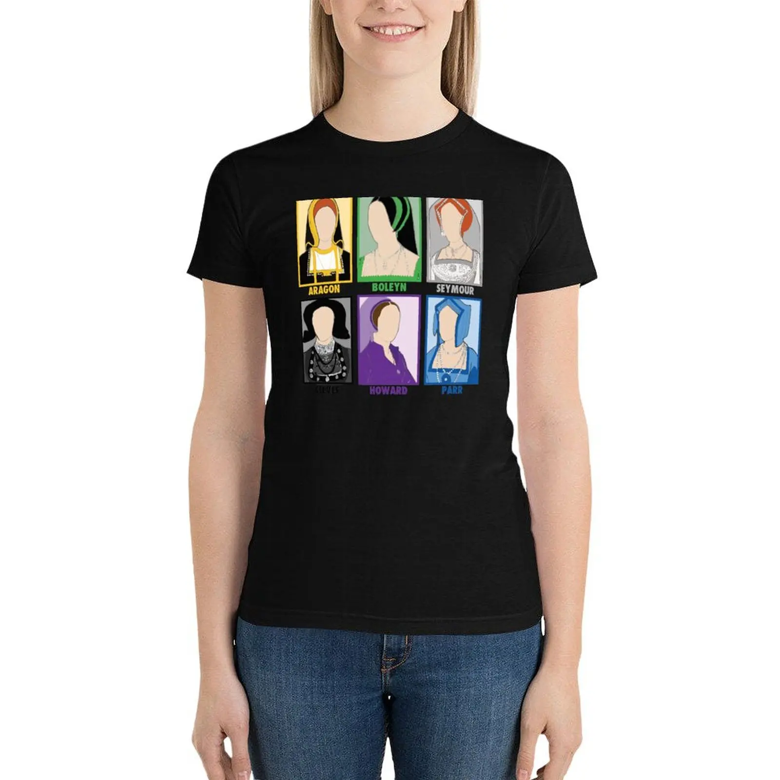 SIX the Musical: Old School Queens T-Shirt summer tops tees Woman clothing