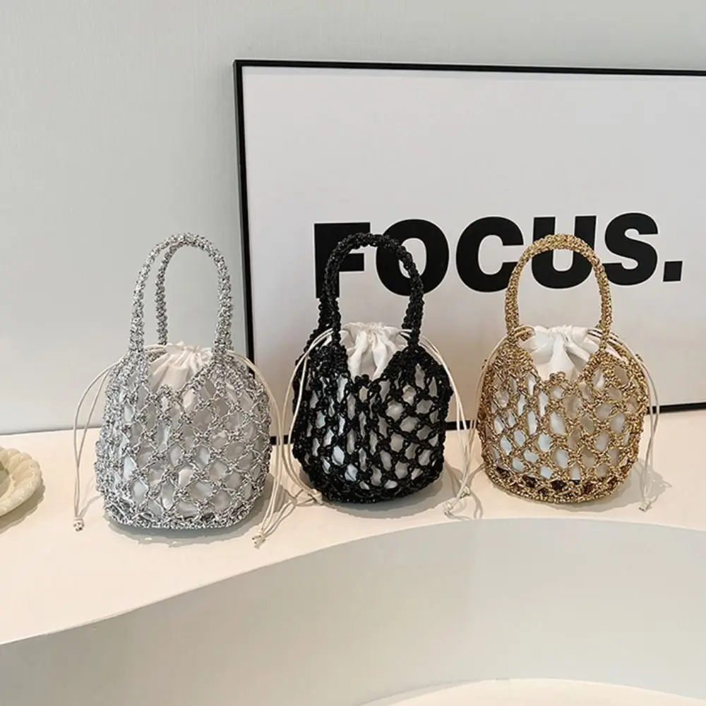

Fashion Woven Bag Large Capacity Storage Bag Woven Portable Woven Bag Weave Bucket Bag Girls Beach Bag