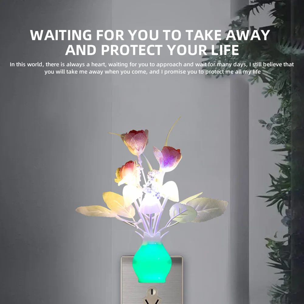 Creative Colorful Led Night Light Luminous Vase US/EU Plug-in Smart Lamp Control Induction Bedroom Sleep For Home Decor