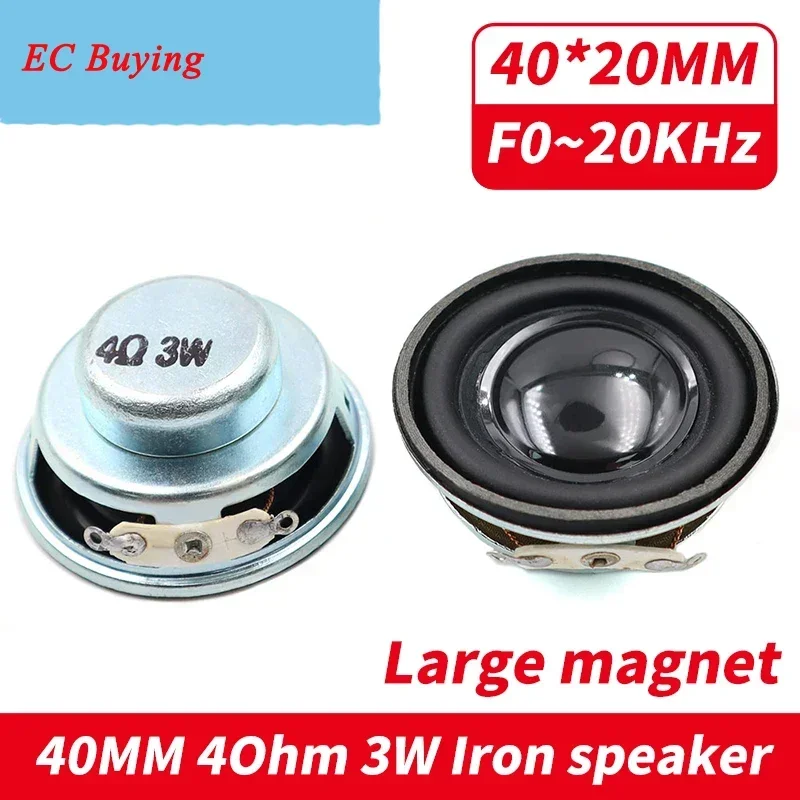 2Pcs/lot 40MM 4Ohm 3W Portable Audio Speaker 1.5 Inch HiFi Large magnet Full Range 40 MM Speaker For Bluetooth Loudspeaker DIY