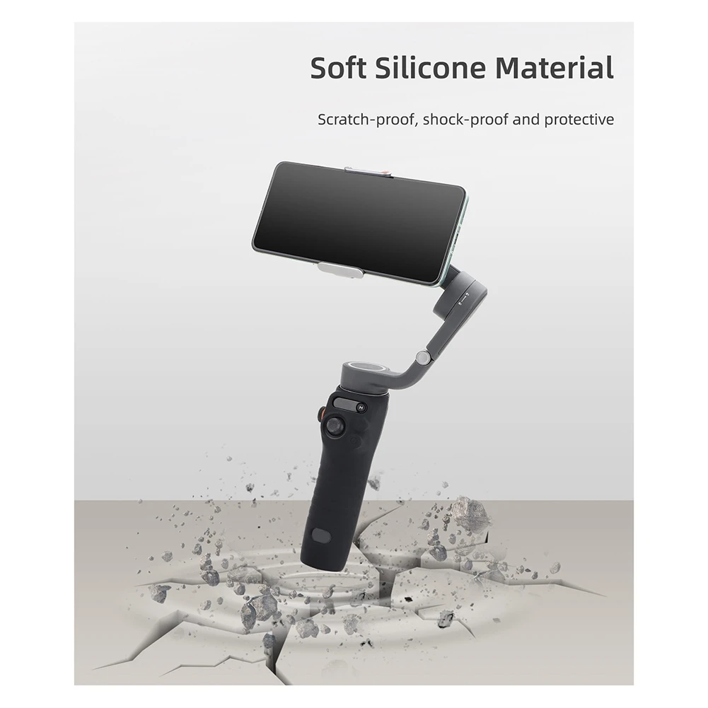 A88M ソフトシリコンハンドルアンチスクラッチカバー DJI OSMO Mobile 6 耐久性のあるケースプロテクタージンバル保護用、ブラック
