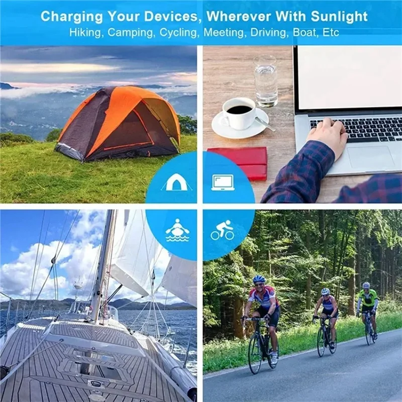 6-Fold 12W Foldable Solar Panel Portable Solar Panels Charger USB 5V DC Power Solar Panel Mobile Power Supply, Durable