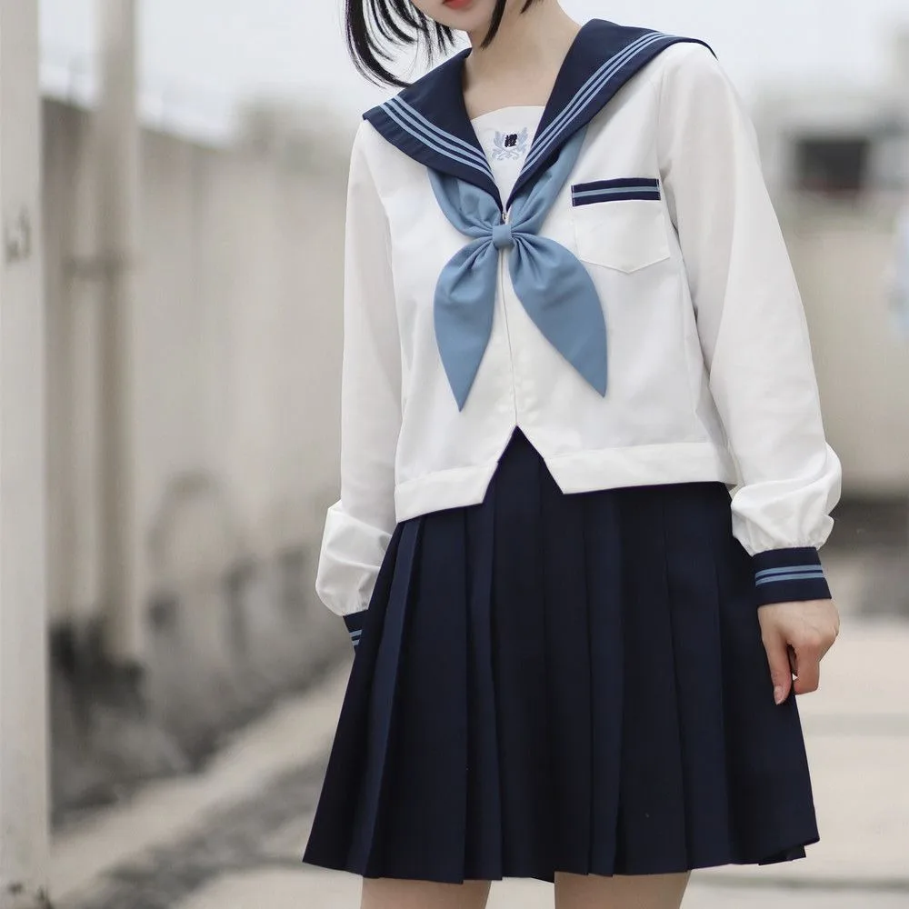 Sakurai Yigao Original Three Sailor Suit Jk Uniform College Wind Suit camicia lunga a maniche corte