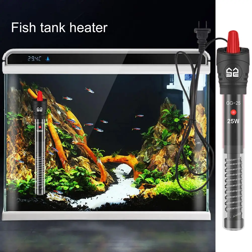 Fish Tank Heater Stable Water Heating Rod Waterproof 200W/300W Fish Tank Heater with Adjust Knob Thermostat Energy-saving