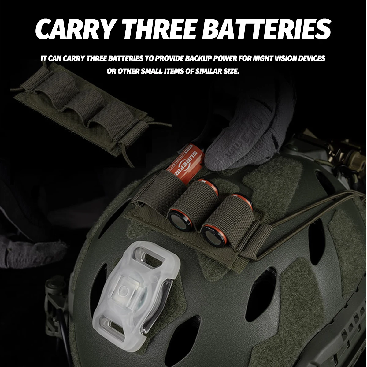 Tactical Helmet Battery Elastic Lanyard Airsoft NVG Anti-Lost Helmet Accessories with NVG Model L4G24 Bracket for Field Cosplay