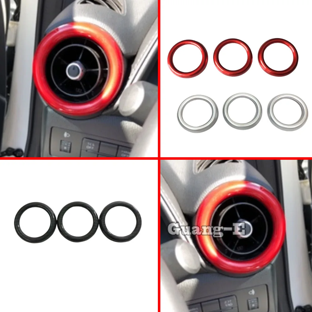 Sticker Air Conditioner Vent Outlet Garnish Decoration Inner Frame Trim For Mazda 2 Mazda2 Demio 2015 2016 2017 2018 2019 2020