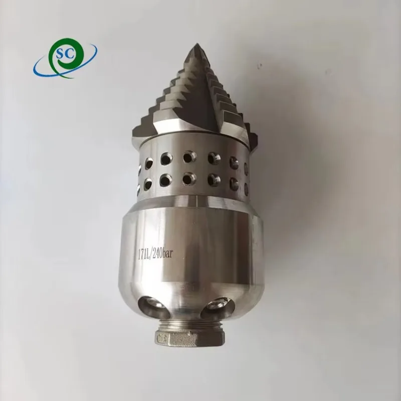 

CS High Pressure Roots Cutting Drain Cleaning Nozzle 170L Rotary Sewer Pipe Washing Nozzle
