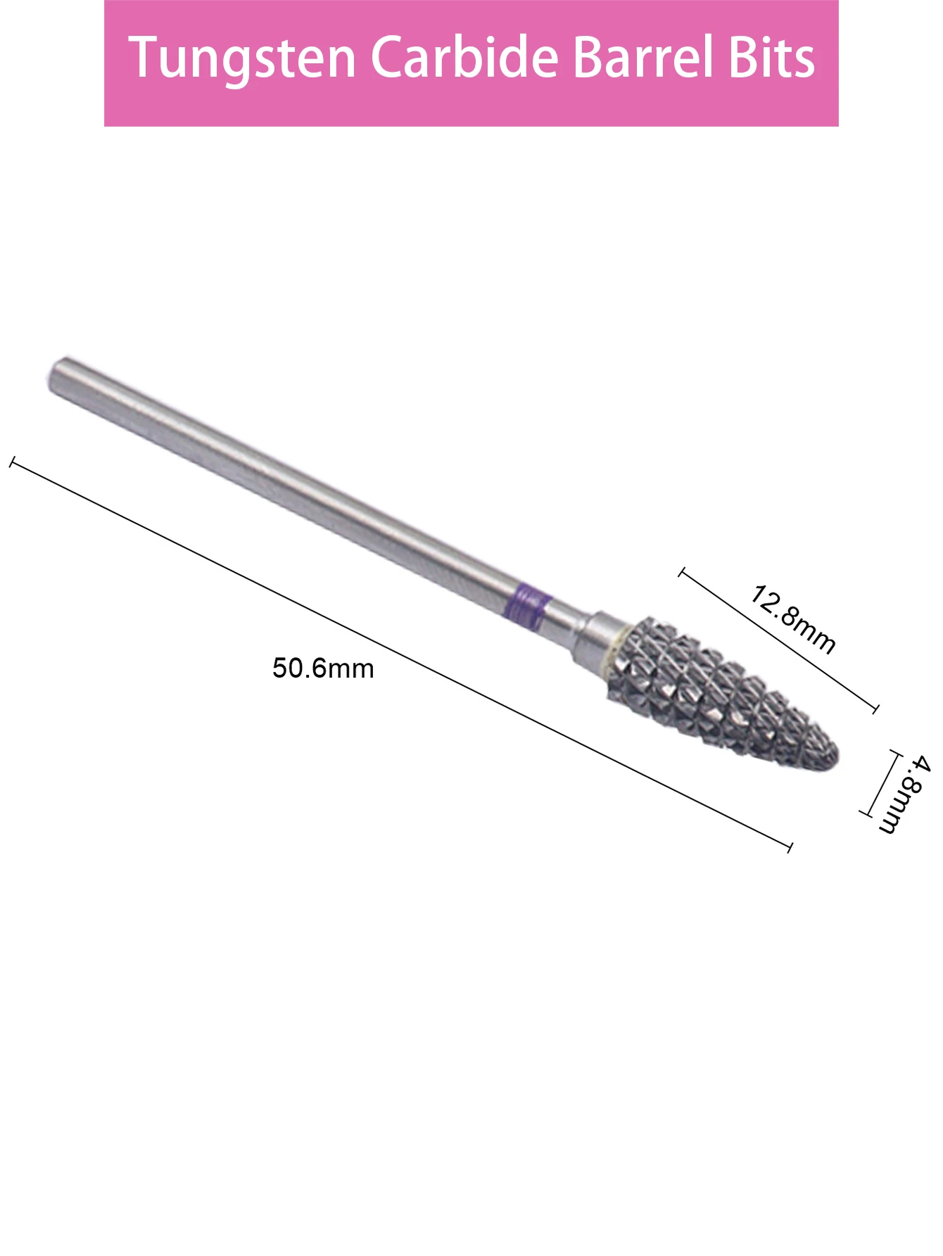 Novo! 5mm roxo carboneto prego broca 3/32 "fresa para manicure rotativa rebarba prego bits broca elétrica acessórios ferramenta