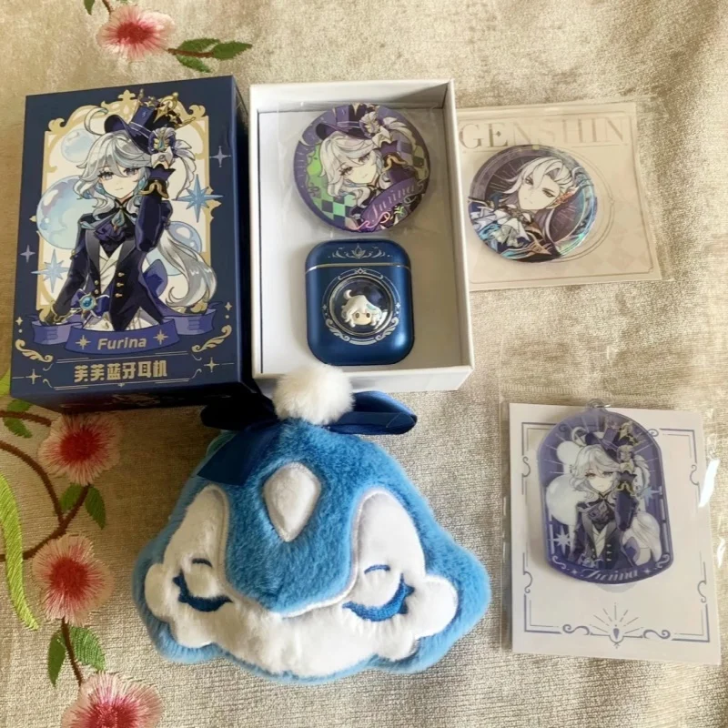 

Bluetooth-наушники Genshin Impact Merchandise Yaksha Furina Faduy из орехового дерева — двумерный подарок на день рождения с шумоподавлением