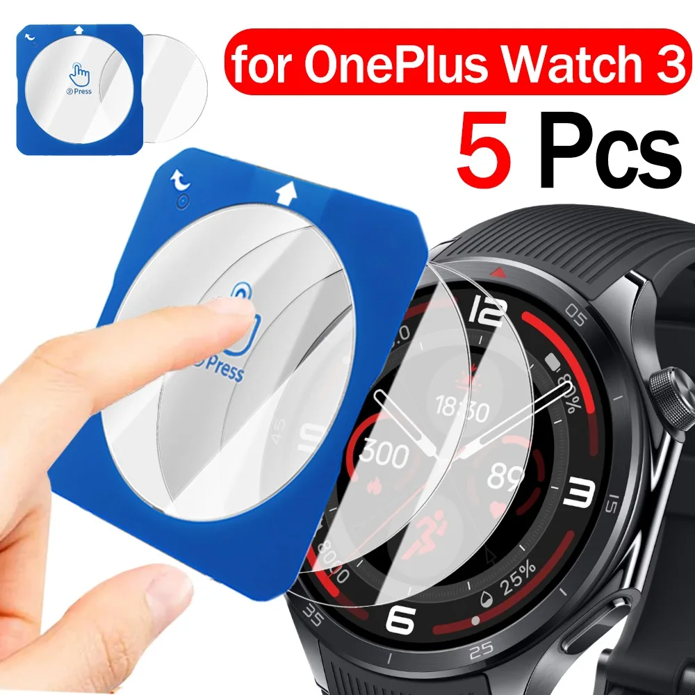 

1-5 шт. позиционирующая пленка из закаленного стекла для OnePlus Watch 3 HD, прозрачная защитная пленка для экрана, защитная пленка от царапин, пленки для часов