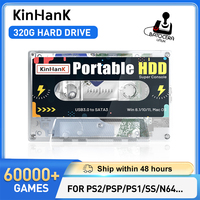 KINHANK Super Console 320G Gaming HDD 60000 Video Games 70 Emulators For DC/MAME/SS/NAOMI/PS2/PS1 Plug and Play Batocera OS