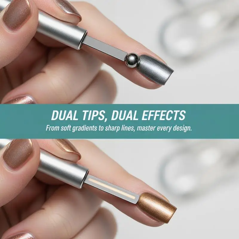 Circular Cat Eye Magnet Ring With Handle Nail Tools Hollow Cat Eye Effect Strong Magnetic Ring For Gel Nail Polish DIY