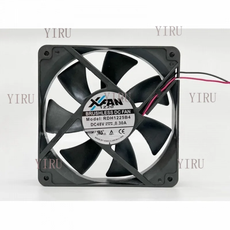 

L 1 шт. для RDH1225B4 12025 DC48V 0,30A 12 см 2-проводной двухшаровой охлаждающий вентилятор