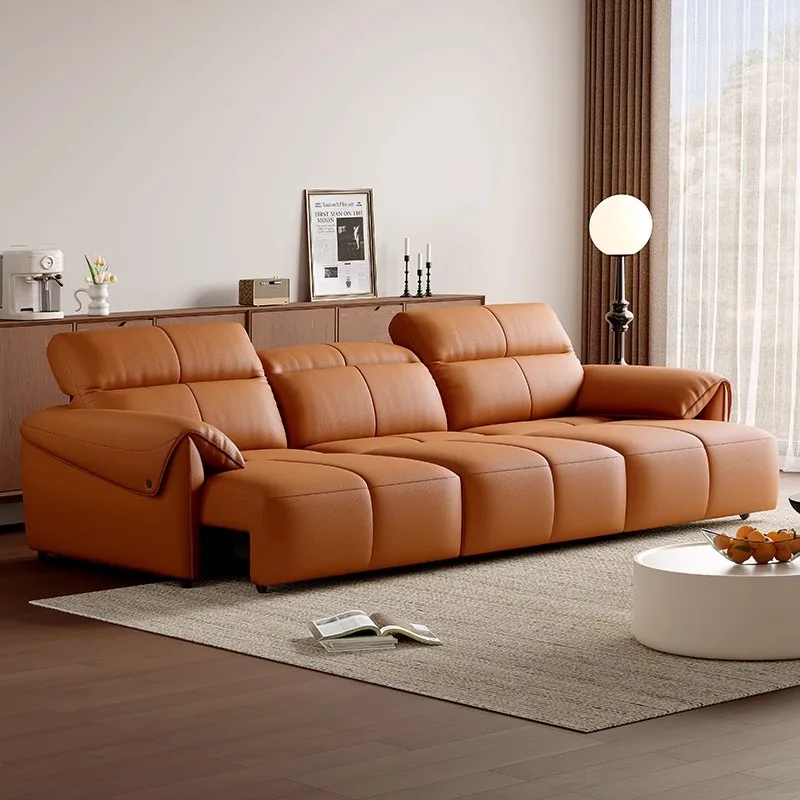 Modern multi-functional electric retractable sofa bed, zero-wall leisure chair elephant ear, launched wooden living room