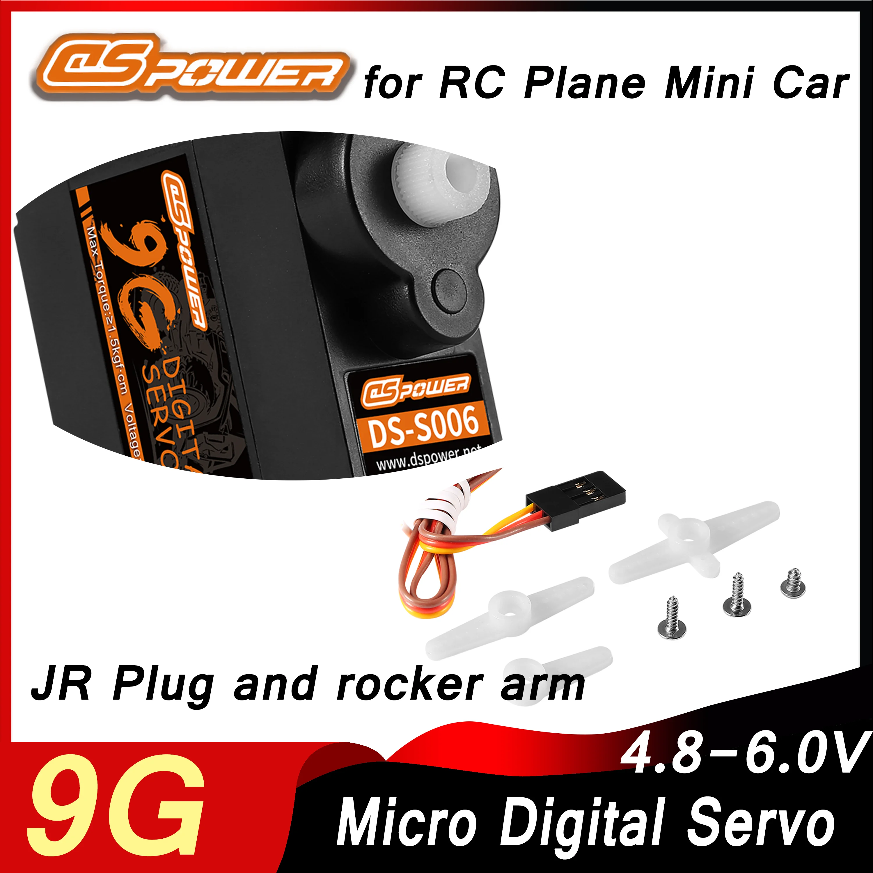 DSPOWER 9g Micro Digital Servo Motor 180/360 Degree for RC Airplane Aircraft Fixed-Wing Helicopter Mini Car Boat Toy Model Parts
