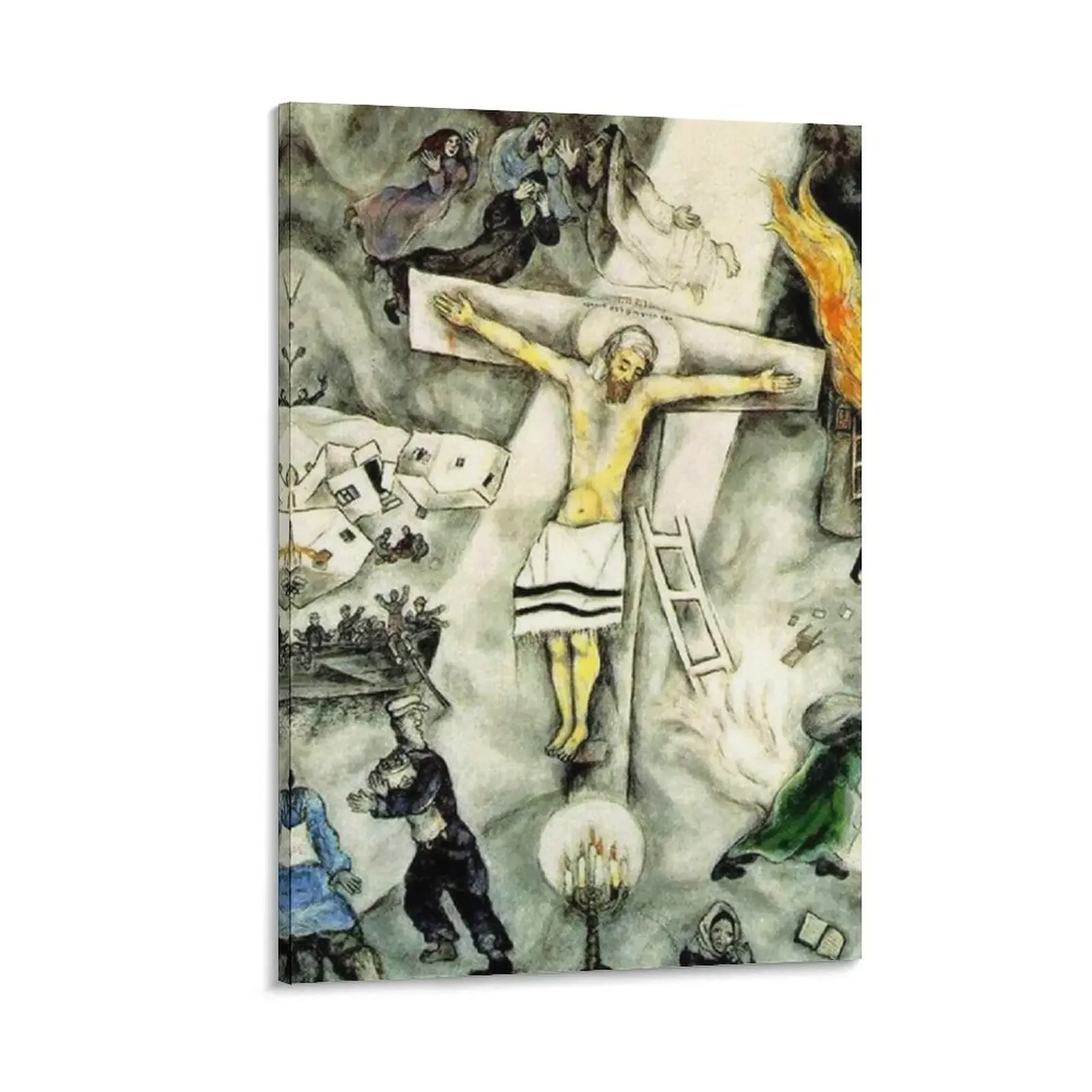 

White Crucifixion, 1938 'Chagall museum' Print Canvas Painting Picture on the wall decor home decor decorations for the room