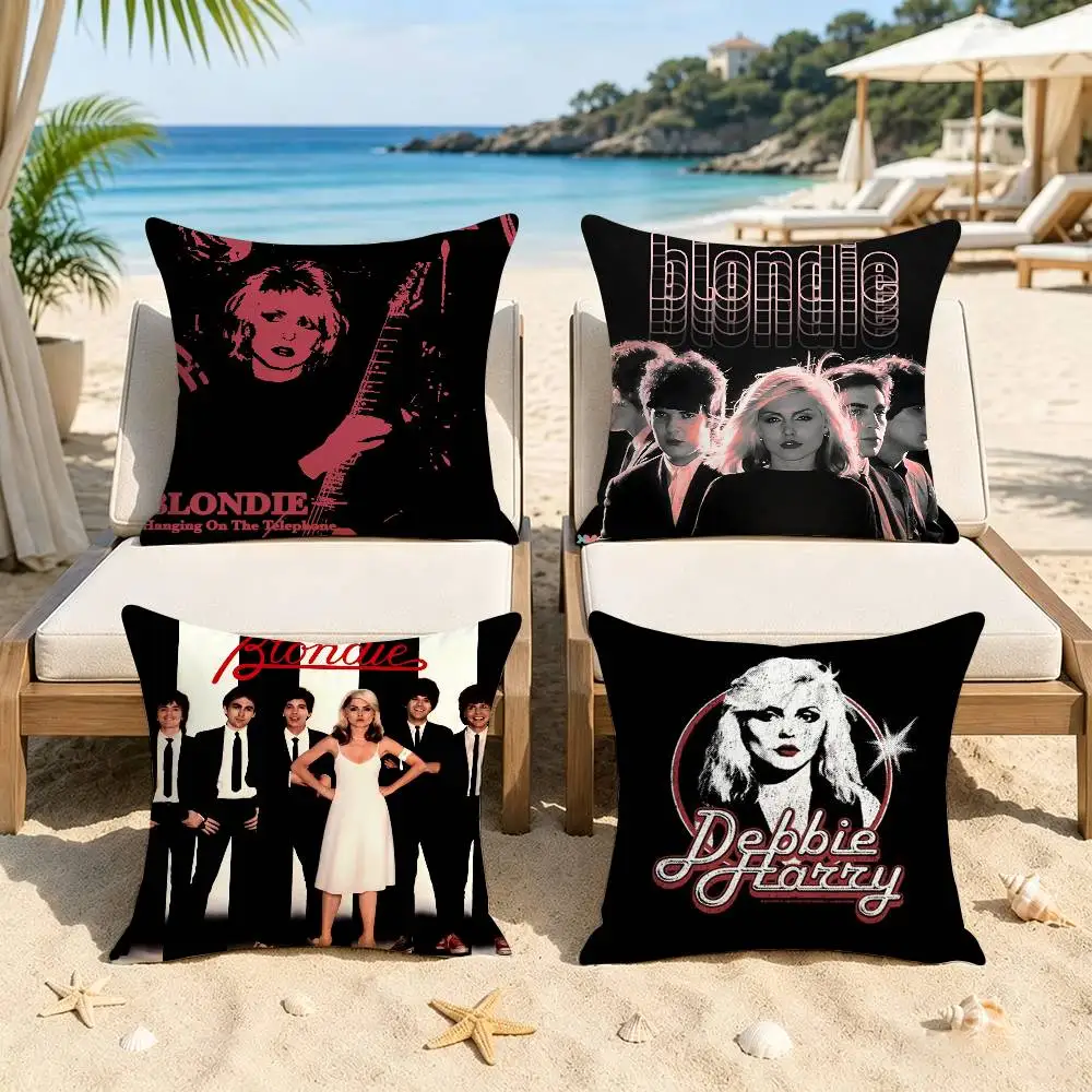 Band B-Blondie Cushion   Trendy-style decorative throw pillow cover insert not included fauxembroidery design