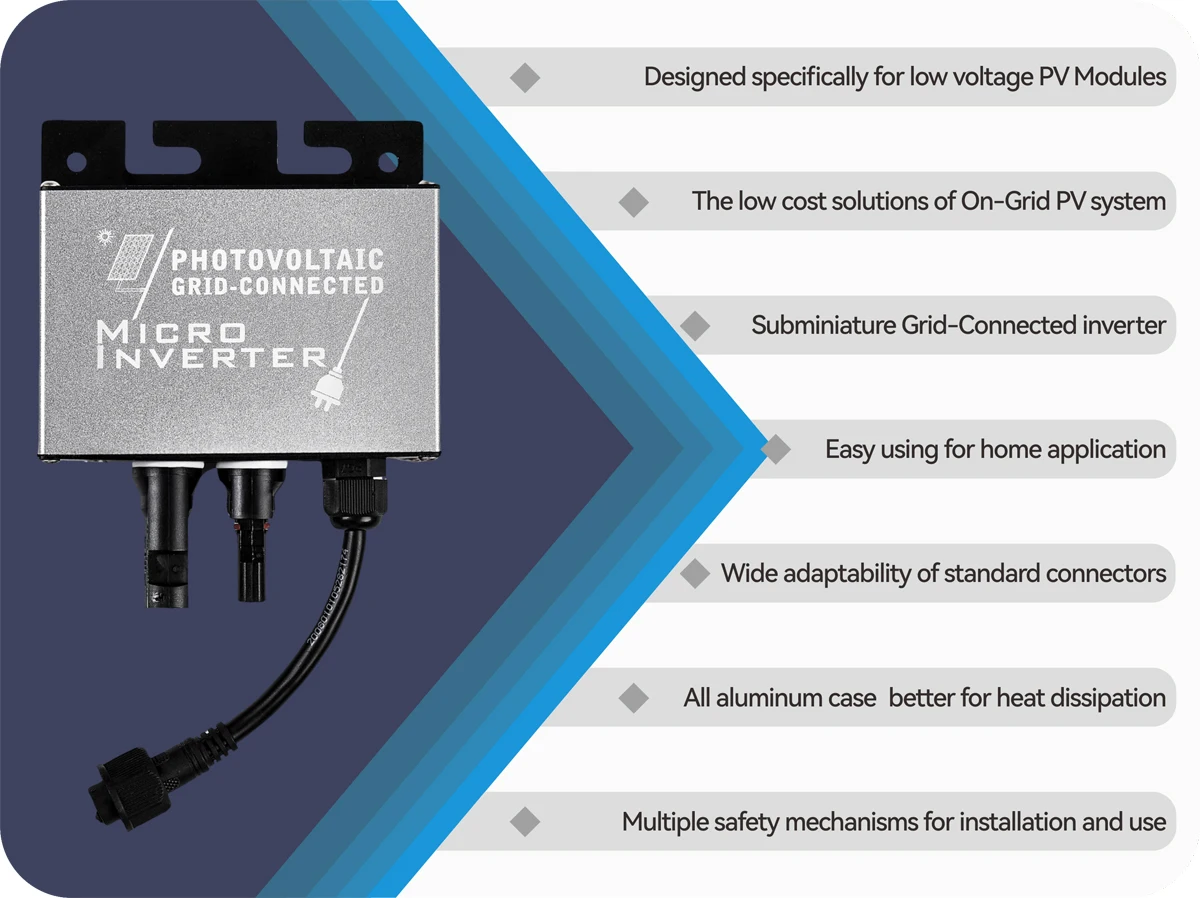 Micro Inverter 200W 150W MPPT Micro Grid-Tie Inverter Balcony Solar System  DC12-30V PV Input, AC180-265V Output DC to AC