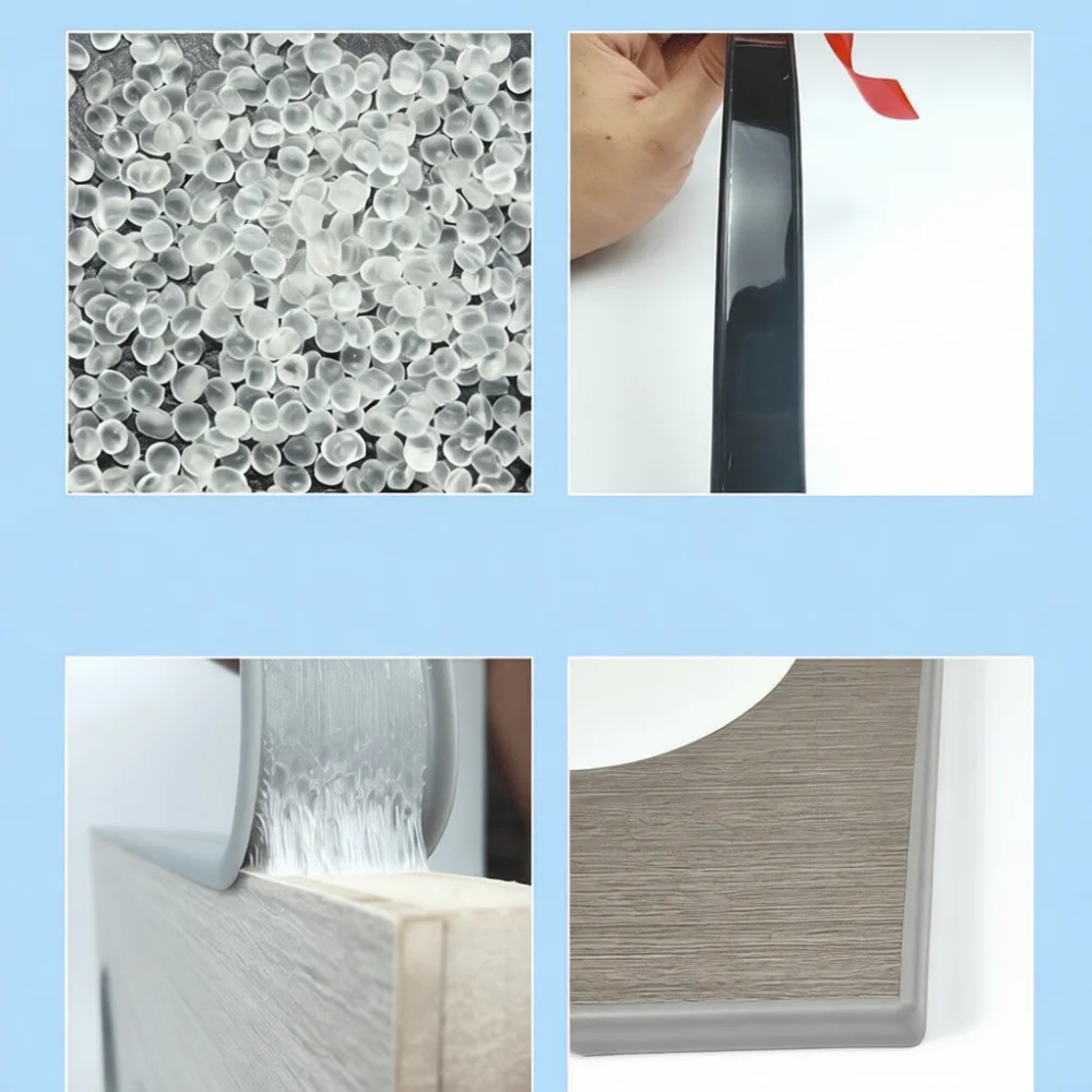 U Shape Self Adhesive Edge Banding Strip TPE Furniture Cabinet Wardrobe Protector Flexible Waterproof Sealing Cover Tape