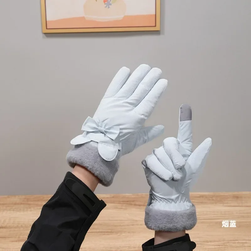 Зимние перчатки женские велосипедные теплые флисовые морозостойкие ветрозащитные водонепроницаемые велосипедные теплые уличные лыжные перчатки для бега