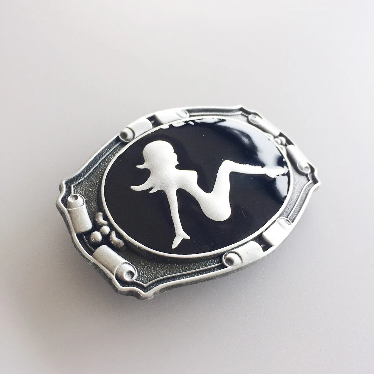 New Enamel Truck Mud Flap Girl Biker Rider Belt Buckle also Stock in US Gurtelschnalle Boucle de ceinture Free Shipping