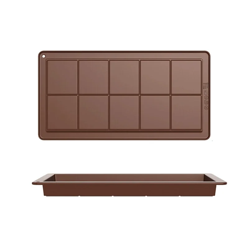 ABKW-Molde de barra de Chocolate de Dubái de 10 agujeros de estilo árabe, moldes de Chocolate de silicona de espesor profundo, herramienta de fabricación reutilizable y fácil de limpiar