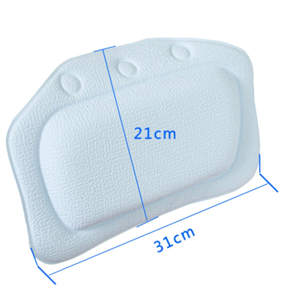 

Bath Pillow Pink Spa Headrest Cushion 3 Suction Cups Tub Soft Comfortable Waterproof Lightweight Portable PVC Material Bath